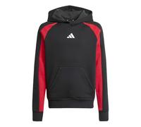 adidas Unisex - Bambini Seasonal Essentials Colorblock Fleece Hoodie, Black/Pure Ruby/White, 7-8 Years