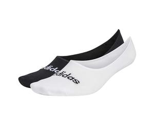 adidas Unisex - Bambini e ragazzi Thin Linear Ballerina Socks 2 Pairs, White/Black, 7-8 Years