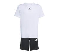 adidas Mixte enfant TRAIN ESSENTIALS 3-STRIPES T-SHIRT SET, white/black, 5-6 Years