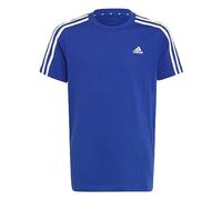 Adidas Unisex - Bambini Essentials 3-Stripes Cotton Tee, Blue/White, 9-10 Years