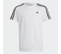 Adidas Unisex - Bambini Essentials 3-Stripes Cotton Tee, White/Black, 15-16 Years