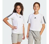 adidas Unisex - Bambini ESSENTIALS 3 STRIPES T-SHIRT, White / Black, 7-8 Years