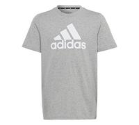 adidas Unisex - Bambini Essentials Big Logo Cotton Tee, Medium Grey Heather/White, 15-16 Years