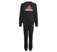 adidas Unisex - Bambini Essentials Big Logo Fleece Jogger Set Kids, Black/Better Scarlet/White, 7-8 Years