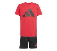 adidas Unisex - Bambini ESSENTIALS BIG LOGO T-SHIRT SET, pure ruby/black, 7-8 Years