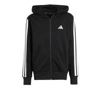 adidas Unisex - Bambini ESSENTIALS FULL ZIP HOODIE, Black / White, 7-8 Years