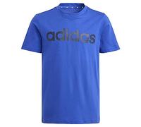 adidas Unisex - Bambini Essentials Linear Logo Cotton Tee, Semi Lucid Blue/Legend Ink, 9-10 Years