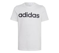 adidas Unisex - Bambini Essentials Linear Logo Cotton Tee, White/Black, 7-8 Years