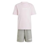 adidas Unisex - Bambini ESSENTIALS LINEAR LOGO T-SHIRT SET, clear pink/white, 4-5 Years