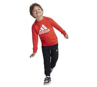 adidas Unisex - Bambini Essentials Logo French Terry Jogger Set, bright red, 6-7 Years
