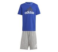 adidas Unisex - Bambini Essentials Logo Tee and Short Set, semi lucid blue/MULTICOLOR, 5-6 Years