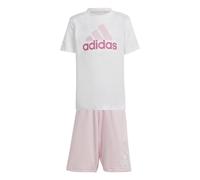 adidas Unisex - Bambini Essentials Logo Tee and Short Set, white/MULTICOLOR, 7-8 Years