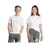 adidas Unisex - Bambini Essentials Small Logo Cotton Tee, White/Black, 11-12 Years