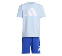 adidas Unisex - Bambini ESSENTIALS T-SHIRT SET, glow blue/white, 3-4 Years