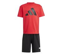 adidas Unisex - Bambini ESSENTIALS T-SHIRT SET, pure ruby/black, 7-8 Years