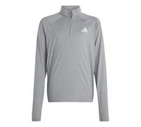 adidas Unisex - Bambini GOTO PZ 1/4 Zip Longsleeve Tee, Grey Three/Grey One/Reflective Silver, 15-16 Years