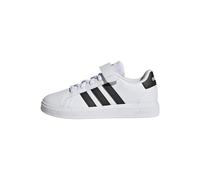 adidas Unisex - Bambini Grand Court Court Elastic Lace and Top Strap Shoes, Cloud White / Core Black / Core Black, 28 EU