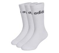 adidas Unisex - Bambini LINEAR KIDS CREW 3 PAIRS PER PACK SOCKS, white/white/white, 4-5 Years
