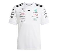 adidas Unisex - Bambini Mercedes - AMG Petronas Formula One Team Driver Jersey White Youth, White/Black, 13-14 Years