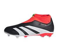 adidas Predator 24 League Laceless Firm Ground Boots, Scarpe da Calcio Unisex-Bambini, Core Black/Cloud White/Solar Red, 30 EU