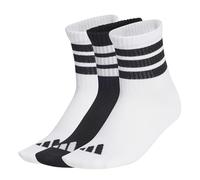 adidas Unisex - Bambini RIBBED 3PP SOCKS, white/white/black, 6-7 Years