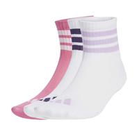 adidas Unisex - Bambini RIBBED 3PP SOCKS, White/White/Pink Fusion, 6-7 Years