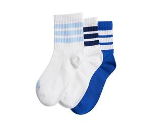 adidas Unisex - Bambini RIBBED 3PP SOCKS, white/white/team royal blue, 4.5-6