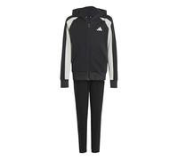 adidas Unisex - Bambini SEASONAL ESSENTIALS COLORBLOCK FLEECE TRACKSUIT, black/wonder silver/white, 15-16 Years