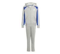adidas Unisex - Bambini SEASONAL ESSENTIALS COLORBLOCK FLEECE TRACKSUIT, medium grey heather/team royal blue/white, 15-16 Years