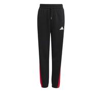 Adidas Unisex - Bambini Seasonal Essentials Colorblock Pants, Black/Pure Ruby/White, 7-8 Years