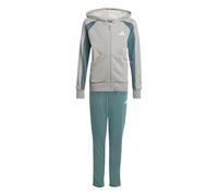 adidas Unisex - Bambini SEASONAL ESSENTIALS COLORBLOCK TRACKSUIT, medium grey heather/preloved teal/white, 11-12 Years