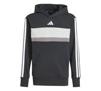 adidas Unisex - Bambini SEASONAL ESSENTIALS TIBERIO 3 STRIPES FLEECE HOODIE, black/white/grey two, 9-10 Years