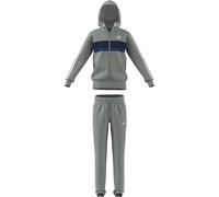 adidas Unisex - Bambini SEASONAL ESSENTIALS TIBERIO 3 STRIPES FLEECE TRACKSUIT, medium grey heather/dark blue/team royal blue/white, 15-16 Years