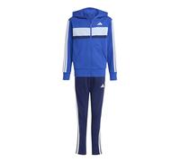 adidas Unisex - Bambini SEASONAL ESSENTIALS TIBERIO 3 STRIPES FLEECE TRACKSUIT, team royal blue/white/glow blue, 7-8 Years