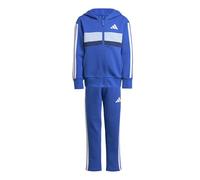 adidas Unisex - Bambini SEASONAL ESSENTIALS TIBERIO 3 STRIPES FLEECE TRACKSUIT, team royal blue/white/glow blue, 7-8 Years