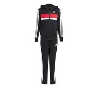 adidas Unisex - Bambini SEASONAL ESSENTIALS TIBERIO 3 STRIPES FRENCH TERRY TRACKSUIT, black/white/pure ruby, 9-10 Years