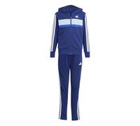 adidas Unisex - Bambini SEASONAL ESSENTIALS TIBERIO 3 STRIPES FRENCH TERRY TRACKSUIT, dark blue/white/glow blue, 9-10 Years