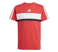 adidas Unisex - Bambini SEASONAL ESSENTIALS TIBERIO 3 STRIPES T-SHIRT, pure ruby/white, 11-12 Years