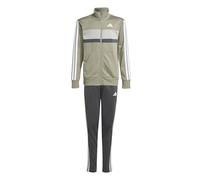 adidas Unisex - Bambini SEASONAL ESSENTIALS TIBERIO 3 STRIPES TRICOT TRACKSUIT, silver pebble/grey six/metal grey/white, 7-8 Years