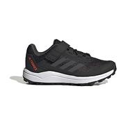 adidas Unisex - Bambini Terrex Agravic Flow Hook-And-Loop Trail Running Shoes, Core Black/Solid Grey/Solar Red, 30 EU