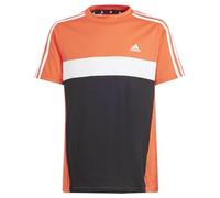 adidas Unisex - Bambini Tiberio 3-Stripes Colorblock Cotton Tee Kids, Bright Red/Black/White, 11-12 Years