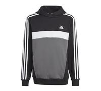 adidas Unisex - Bambini Tiberio 3-Stripes Colorblock Fleece Hoodie Kids, Black/White/Grey Five, 7-8 Years