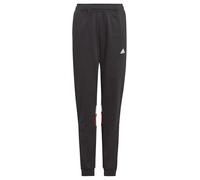 adidas Unisex - Bambini Tiberio 3-Stripes Colorblock Fleece Pants Kids, Black/Better Scarlet/White, 13-14 Years