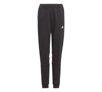 adidas Unisex - Bambini Tiberio 3-Stripes Colorblock Fleece Pants Kids, Black/Better Scarlet/White, 9-10 Years