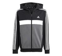 adidas Unisex - Bambini Tiberio 3-Stripes Colorblock Fleece Track Suit Kids, black/white/grey five, 11-12 Years