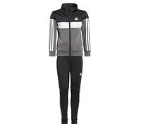 adidas Unisex - Bambini Tiberio 3-Stripes Colorblock Shiny Track Suit Kids, Black/White/Grey Five, 5-6 Years