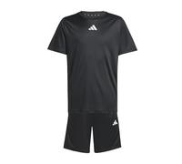 adidas Unisex - Bambini TRAIN ESSENTIALS 3-STRIPES T-SHIRT SET, black/white, 15-16 Years