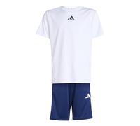 adidas Unisex - Bambini TRAIN ESSENTIALS 3-STRIPES T-SHIRT SET, white/dark blue, 13-14 Years
