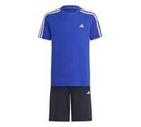 adidas Unisex - Bambini Train Essentials AEROREADY 3-Stripes Regular-Fit Training Set, Lucid Blue/White, 7-8 Years