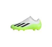 adidas Unisex - Bambini X Crazyfast.3 Laceless Firm Ground Boots, Cloud White / Core Black / Lucid Lemon, 31 EU